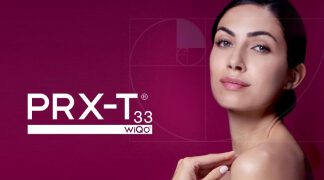 A woman with her hand on her shoulder and the text " rx-t 3 3 wiqo ".